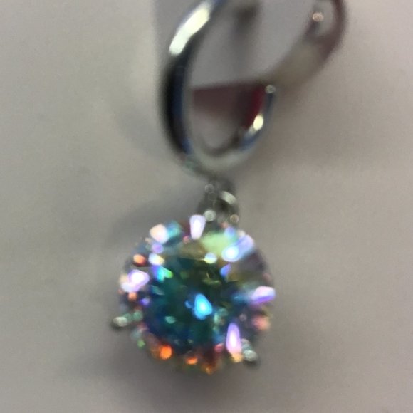 Kate Spade New Clear Cubic Zirconia Silver Hoop Earrings - Picture 2 of 3